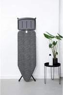 Brabantia Ironing Board C, XL Steam Unit Holder, Adjustable Height, Non-Slip Rubber Feet, Foldable, Denim Black, Size C (49 x 18 inches), Metal Frame, Free Standing, 63 inches by CozyNest Decor