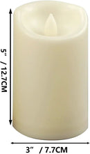 Waterproof Outdoor Battery Operated Flameless Pillar Candles with Timer White Plastic Realistic Flickering Fake Electric LED Lights for Lantern Garden Wedding Christmas Decorations 3”x5” 2 PCS by GreenHaven Gardens