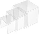 Square Acrylic Shelf Risers 3pcs, Acrylic Dessert Table Display Set, Clear Acrylic Showcase Collectibles Display Shelf for Funko Pop, Cupcake, Toys, Watches, Table Decorations - 4''x5''x6'' by CozyNest Decor