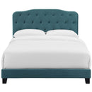 CasaFoyer Amelia Twin Bed | Luxurious Stain-Resistant Velvet | Button-Tufted Headboard | Solid Wood Construction | Non-Marking Legs | Reinforced Center Beams | Ideal for Kids or Dorms | Sea Blue
