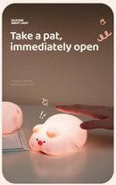 ATSUI Pig Night Light for Kids, Food Grade Silicone, Rechargeable, Tap Fun Kawaii Lamp for Kids Room, Adjustable Brightness, Cute Stuff for Boys Girls, Cute Gifts for Baby Children by TinyTreasures Baby Boutique