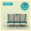 SKYWALKER TRAMPOLINES 12 FT 15 FT Round Trampoline with Safety Enclosure Net, 9 x 15 FT Rectangle Outdoor Trampoline, Recreational Trampoline for Kids by TinyTreasures Baby Boutique