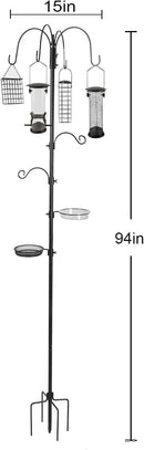 Bird Feeding Station Kit Pole Wild Bird Feeder Hanging Planter Hanger Multi Feeder Hanging with Metal Suet Feeder Bird Bath for Attracting Wild Birds by GreenHaven Gardens