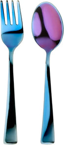 Ahimsa Stainless Steel Kids Utensils - Kids Fork and Spoon Set, Pediatrician Designed Toddler Utensils, 100% BPA Free & Dishwasher Safe (Iridescent Blue) by CozyNest Decor