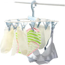 Clothes Drying Racks 2 Pack Small Folding Portable Underwear Hangers with Clips Socks 12 Clips 360° Rotatable Hook for Drying Towels Bras Baby Clothes Gloves Plast by TinyTreasures Baby Boutique