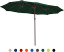 JEAREY 15FT Patio Umbrella Large Outdoor Umbrella Extra Double-Sided Market Umbrella with Crank Handle for Garden, Deck, Backyard and Pool, Dark Green by GreenHaven Gardens