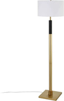 Henn&Hart Two-Tone Floor Lamp with Fabric Shade in Brass/Black/White, for Home, Living Room, Bedroom, Entertainment Room, Office, Kitchen, Dining by CozyNest Decor