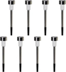 EcoGreen Outdoor Pathway Solar Light, 8pcs Pack,Garden Patio Balcony Walk Way Lights, Stainless Steel Leg, 5000K Daylight, IP65 Waterproof, 1.85 * 12.2in by CozyNest Decor
