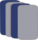 4-Pack Fitted Crib Sheets for Boys and Girls - Breathable, Soft Microfiber Baby Sheets in Grey and Navy by TinyTreasures Baby Boutique