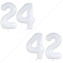 GOER Number 24 Balloons for 24th Birthday Party Decorations,42 Inch Jumbo Foil Helium 42 Balloons for 42nd Birthday Party Decoration (White) by TinyTreasures Baby Boutique