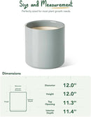 LE TAUCI 12 Inch Pots for Plants, Ceramic Large Plant Pot for Indoor Plants, Mid-Century Modern Flower Planter Pots with Drainage Hole and Removable Plug, Round Planter Pot, Reactive Glaze Blue Gray by CozyNest Decor