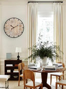 20 Inch Grand Farmhouse Wall Clock, Vintage-Inspired Wood & Metal Design with Large Etched Numbers, Silent Battery-Powered Timepiece for Offices, Kitchens, Bedrooms, and Living Rooms by CozyNest Decor