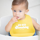 Baby Bib for Eating by Bella Tunno, Waterproof Silicone Bib with Large Food Catcher, Adjustable Fit for Babies 4-12 months & Toddlers 1-3 Years, Boys & Girls, Oh Hey Sunshine by TinyTreasures Baby Boutique