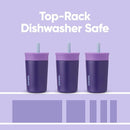 Owala Kids Insulation Stainless Steel Tumbler with Spill Resistant Flexible Straw, Easy to Clean, Kids Water Bottle, Great for Travel, Dishwasher Safe, 12 Oz, Purple (Peacock Palace) by TinyTreasures Baby Boutique