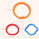 Link-to-Go Connecting Rings Toy Hanging Stroller Car Seat Crib Playmat Attach Toys Infant Newborn Boy Girl Clip On Early Education Learning Travel Accessory Set by TinyTreasures Baby Boutique
