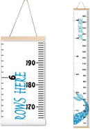 Kids Growth Chart, Wood Frame Fabric Canvas Height Measurement Ruler from Baby to Adult for Child's Room Decoration 7.9 x 79in (7.9 x 79in, Blue Mermaid) by TinyTreasures Baby Boutique