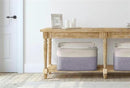DECOMOMO Storage Bins Fabric Storage Baskets for Shelves, Linen Closet Organization Toys Nursery (Purple and White, Large - 3 Pack) by CozyNest Decor