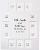 Rustic Red Door Co. Baby's First Year Picture Mat - Little Hands and Little Toes Photo Collage - No Frame - 13 Picture Slots - Newborn Birth to One Year Birthday - Watch Your Baby Grow (White Mat) by TinyTreasures Baby Boutique