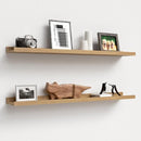 35.3 Inches Long Floating Shelves, 2 Set Rustic Wall Shelf for Bedroom, Nursery Book Shelf with Lip, Picture Ledge Shelf for Wall Decor Living Room Bathroom Kitchen - Oak by TinyTreasures Baby Boutique