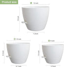 12/10/9 inch Large Self Watering Pots, Plant Pots with Mesh Drainage Holes for Indoor Outdoor Garden Plants, Flower Pots with Removable Deep Reservoir, Set of 3 Plastic Planters, White by CozyNest Decor