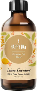 Edens Garden A Happy Day Essential Oil Blend- 100% Pure Premium Grade, Undiluted, Natural, Therapeutic, Aromatherapy, The Best for Skin, Candle, Laundry, Humidifier 118 ml (4 fl oz) by CozyNest Decor