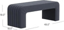 Modern Arch Channel Bedroom Bench Ottoman, 48" Entryway Bench and Shoe Rack, Soft Cushion Bench for Bedroom End of Bed, Ottoman Bench for Living Room, Bedroom, Entryway (Beach Blue Velvet) by CozyNest Decor