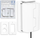 Outlet Cover Box for Child Safety (2 Pack) Duplex & Decorator Electrical Outlet Plates, Concealed Access Buttons, and Spacious Compartment - Jool Baby by TinyTreasures Baby Boutique