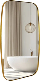 ANDY STAR Gold Oblong Mirror, 36x48 Inch Gold Oval Mirror for Bathroom with Stainless Steel Metal Frame, Wall Mouned for Bathroom, Living Room, Entryway by CozyNest Decor