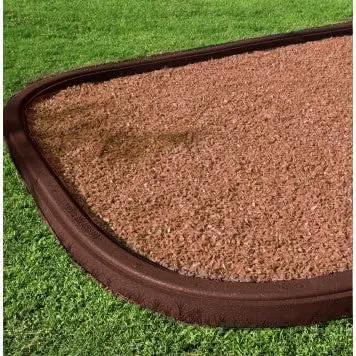 Playsafer Rubber Playground Border Edging Kit, 6' Flexible Heavy Duty Rubber Interlocking Playground Timber, No Dig Easy to Install (Neutral Brown, 8 Pack), photo 2 of 4
