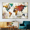 Watercolor World Map Canvas Print – Framed Wall Art for by MyGreatCanvas | Canvas Wall Art Prints | Photo Prints & Wall Decor