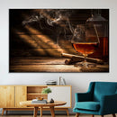 Whiskey and Cigar Wall Art Canvas Print by MyGreatCanvas | Canvas Wall Art Prints | Photo Prints & Wall Decor