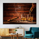 Whiskey and Cigar Wall Art Canvas | 3 Panel Bar Room Decor by MyGreatCanvas | Canvas Wall Art Prints | Photo Prints & Wall Decor