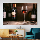 Red Wine and Bottle Canvas Print by MyGreatCanvas | Canvas Wall Art Prints | Photo Prints & Wall Decor