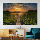 Lake and Flower Wall Art Canvas Print