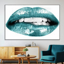 Blue Lips Wall Art Canvas Print