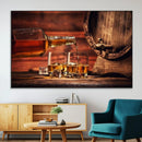 Whiskey and Cigar Canvas Wall Art | 3 Panel Bar Room Decor by MyGreatCanvas | Canvas Wall Art Prints | Photo Prints & Wall Decor