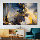 Large Abstract Wall Art Print -  Gold and Blue Abstract