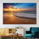 Sunset and Beach at Night Wall Art Canvas Print