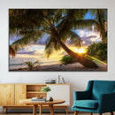 Tropical Island Sunset on the Beach Palms Wall Art Canvas by MyGreatCanvas | Canvas Wall Art Prints | Photo Prints & Wall Decor