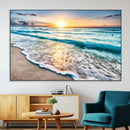 Sunset Beach Waves Canvas Wall Art – 5-Panel Ocean Sunset by MyGreatCanvas | Canvas Wall Art Prints | Photo Prints & Wall Decor