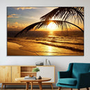 Golden Tropical Beach Sunset Canvas Triptych, Coastal Palm by MyGreatCanvas | Canvas Wall Art Prints | Photo Prints & Wall Decor