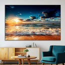 Golden Hour Sunset Over Ocean Waves Wall Art Canvas Print | by MyGreatCanvas | Canvas Wall Art Prints | Photo Prints & Wall Decor