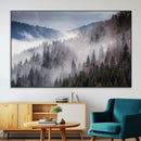 Beautiful Rising Fog in Winter Mountain Landscape- Framed
