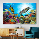 Aquatic Life Sea Turtles Fish Wall Art Canvas Print