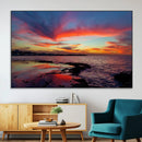 Glorious Sunset on The Beach Wall Art Canvas Print