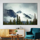 Mountain Mist Canvas Wall Art Print | 3-Panel Foggy Forest