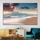 Cloudy Weather Beach Sunset Canvas Print | Sunrise Wall Art by MyGreatCanvas | Canvas Wall Art Prints | Photo Prints & Wall Decor