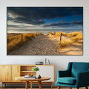 Ocean Beach Dark Clouds Wall Art Canvas Print