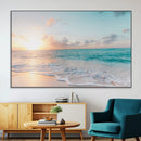 Tranquil Ocean Beach Sunset Canvas Wall Art | 3-Panel by MyGreatCanvas | Canvas Wall Art Prints | Photo Prints & Wall Decor