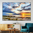 Sunset On The Ocean Wall Art Canvas Print
